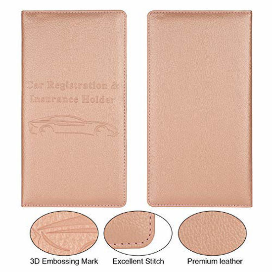 Car Registration and Insurance Card Holder with Magnetic Closure,Prefect Car Essentials Wallet for Driver License Black Cards & Essential Documents 