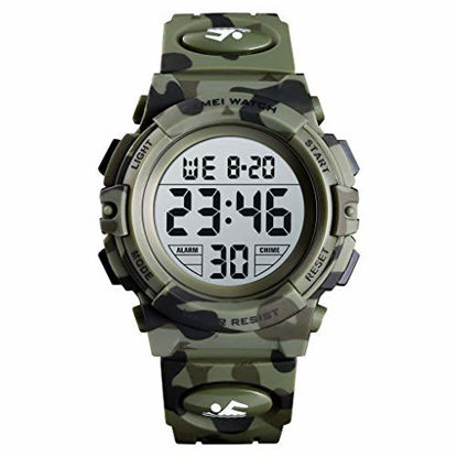 Picture of Boys Watch Digital Sports 50M Waterproof Watches Boys Children Analog Quartz Wristwatch with Alarm - Camo Green
