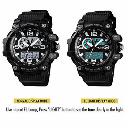 Picture of Mens Digital Watches 50M Waterproof Outdoor Sport Watch Military Multifunction Casual Dual Display Stopwatch Wrist Watch - Small Black