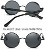 Picture of Joopin Polarized Round Sunglasses Women Men Circle Steampunk Sun Glasses (Black Retro)