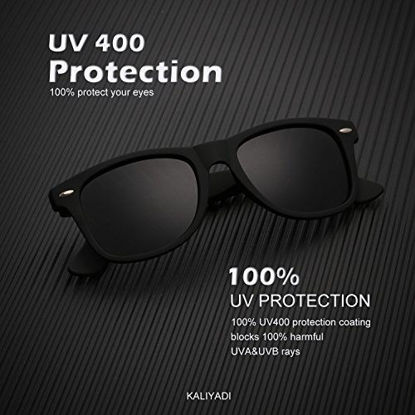 Picture of Polarized Sunglasses for Men and Women Matte Finish Sun glasses Color Mirror Lens 100% UV Blocking (Set of 3)