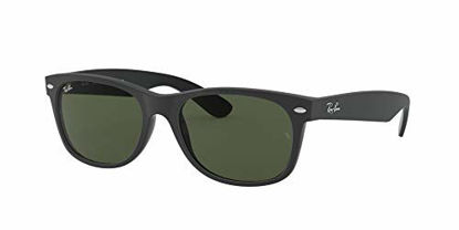 Picture of Ray-Ban RB2132 New Wayfarer Sunglasses, Black on Black/Green, 58 mm