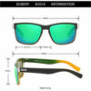 Picture of DUBERY Vintage Polarized Sunglasses for Men Women Retro Square Sun Glasses D518 (Green&Orange/Green)