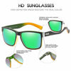 Picture of DUBERY Vintage Polarized Sunglasses for Men Women Retro Square Sun Glasses D518 (Green&Orange/Green)