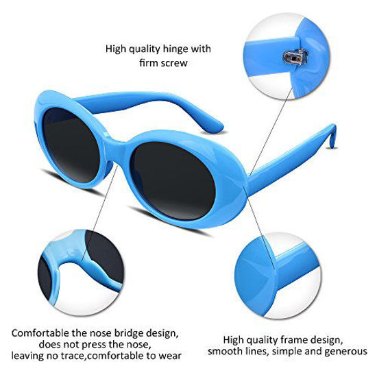 GetUSCart FEISEDY Candy Retro Acetate Blue Frame Clout Goggles Kurt