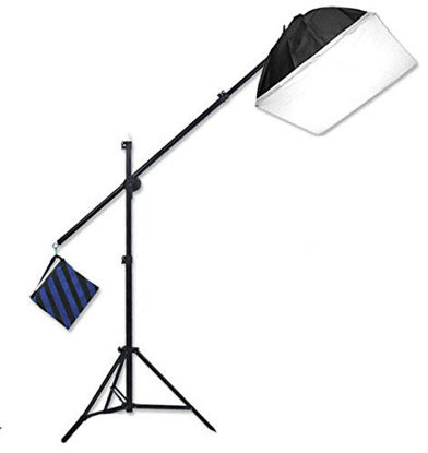 Picture of StudioFX H9004SB2 2400 Watt Large Photography Softbox Continuous Photo Lighting Kit 16" x 24" + Boom Arm Hairlight with Sandbag H9004SB2 by Kaezi