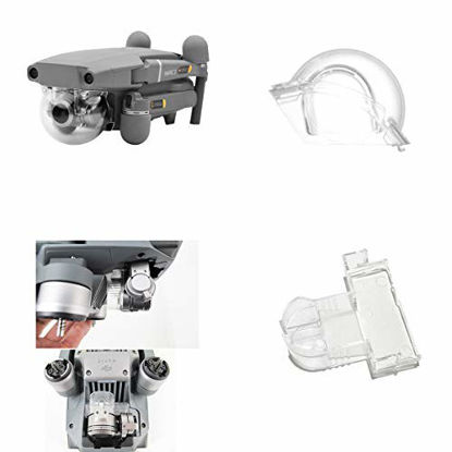 Picture of Transparent Gimbal Cover Cap,Gimbal Lock and Lens Cover Camera Protector, Camera Shell Guard Case and Lens Filter Clamp Lock Clip Compatible for DJI Mavic Pro Camera Cover Accessories