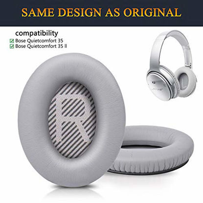 Picture of Professional Replacement Ear Pads Cushions, Earpads Compatible with Bose QuietComfort 35 (Bose QC35) and Quiet Comfort 35 II (Bose QC35 II) Over-Ear Headphones (Silver)