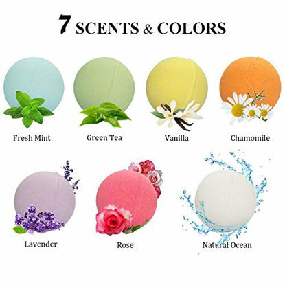 Picture of Aofmee Bath Bombs, 7 Pcs Fizzies Spa Kit Perfect for Moisturizing Skin, Birthday Valentines Mothers Day Anniversary Christmas Best Gifts Idea for Women, Mom, Her, Kids