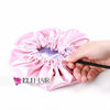 Picture of ELIHAIR Kids Satin Bonnet Sleeping Cap for Natural Hair Teens Toddler Child Baby Adjustable Satin Cap for Night Sleeping Reversible Double Layer Pink/Purple