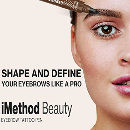 Picture of iMethod Eyebrow Pen - Upgrade Eyebrow TattooPen, Eyebrow Makeup, Long Lasting, Waterproof and Smudge-proof, Dark Brown