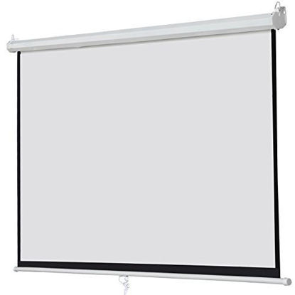 Picture of ZENY 100 Inch Projector Screen 16:9 HD Portable Projection Screen Pull Down Foldaway Movies Screen Home Theater Projector Screen Outdoor Movie Screen