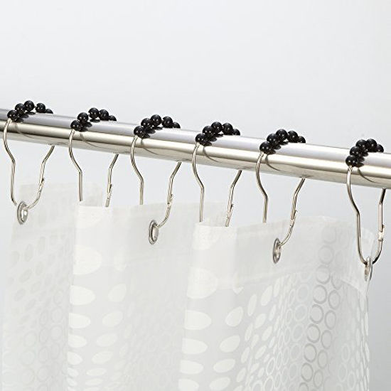 Picture of Amazer Shower Curtain Hooks Rings, Stainless Steel Shower Curtain Rings and Hooks-Set of 12, Black