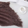 Picture of Bourina Textured Solid Soft Sofa Throw Couch Cover Knitted Decorative Blanket,Brown 50"x60"
