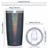 Picture of CIVAGO 20oz Insulated Stainless Steel Tumbler, Coffee Tumbler with Lid and Straw, Double Wall Vacuum Travel Coffee Mug, Powder Coated Tumbler Cup (Slate Gray Shimmer,1)