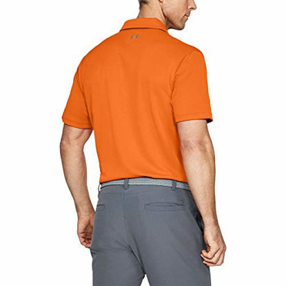 Picture of Under Armour Men's Tech Golf Polo, Team Orange (800)/Graphite, Medium