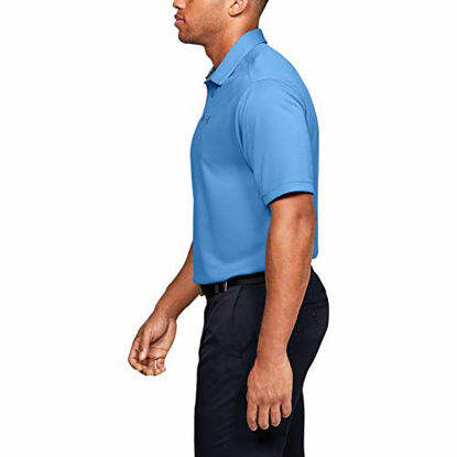 Picture of Under Armour Men's Tech Golf Polo, Carolina Blue (475)/Pitch Gray, X-Large Tall