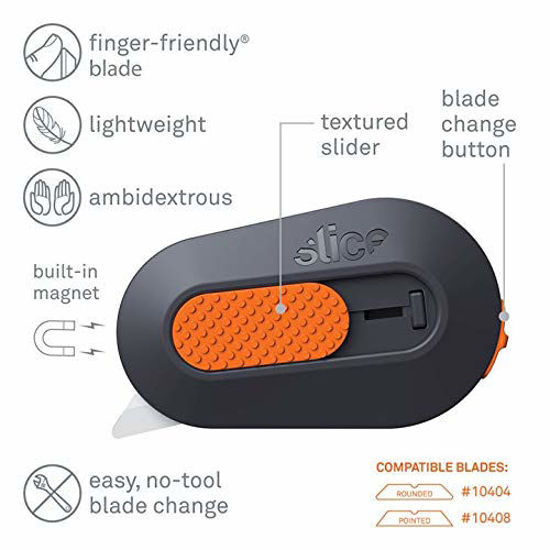 Picture of Slice 10515-CS Mini Box Cutter, Ceramic Blade Locks Into Position, Right or Left Handed Mini Cutter, Keychain Knife, Finger Friendly & Safe Package Opener 12 Pack