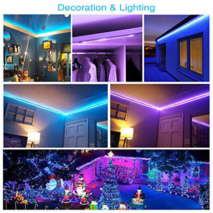 Picture of Daybetter 5050 RGB Flexible Color Changing Remote Control Led Strip Lights - 65.6ft
