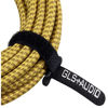 Picture of GLS Audio 20 Foot Guitar Instrument Cable - Right Angle 1/4 Inch TS to Straight 1/4 Inch TS 20 FT Brown Yellow Tweed Cloth Jacket - 20 Feet Pro Cord 20' Phono 6.3mm - Single