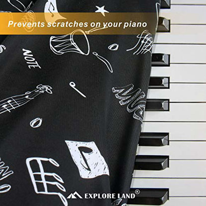 Picture of Explore Land Stretchy 61/88 Keys Piano Keyboard Dust Cover with Music Stand Opening for Digital Electronic Piano (Music)