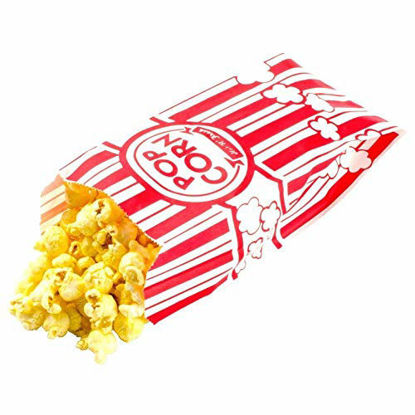 Picture of Carnival King Paper Popcorn Bags, Red/White, 1 Ounce, (Pack of 100)