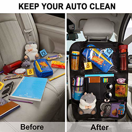 Car Back Seat Kick Mat Protector with Storage Pocket Anti-dirty Backseat  Cover