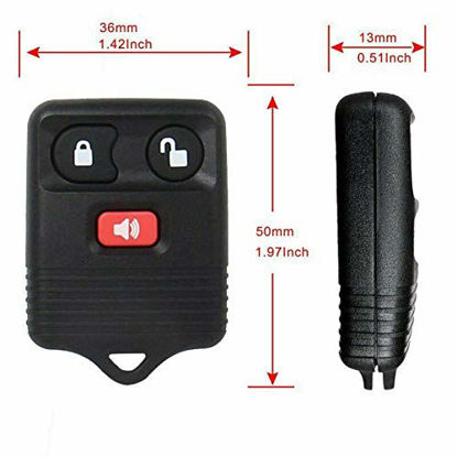 Picture of CENTAURUS Car Key Fob (Set of 2) Keyless Entry Remote 3 Button Replacement for 1998-2016 F150 F250 F350 - CWTWB1U331, CWTWB1U212, CWTWB1U345, GQ43VT11T Black