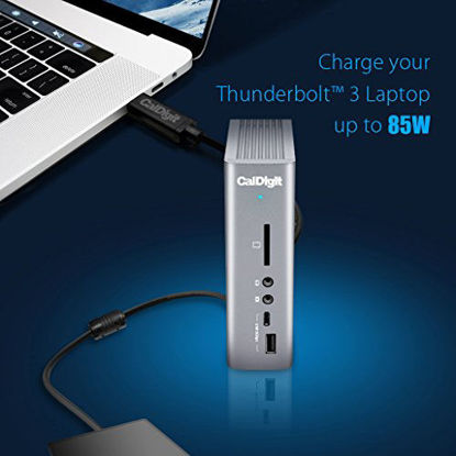 Picture of CalDigit TS3 Plus Thunderbolt 3 Dock - 87W Charging, 7X USB 3.1 Ports, USB-C Gen 2, DisplayPort, UHS-II SD Card Slot, Gigabit Ethernet for Mac & PC, Thunderbolt 4 Compatible (0.7m/2.3ft Cable)