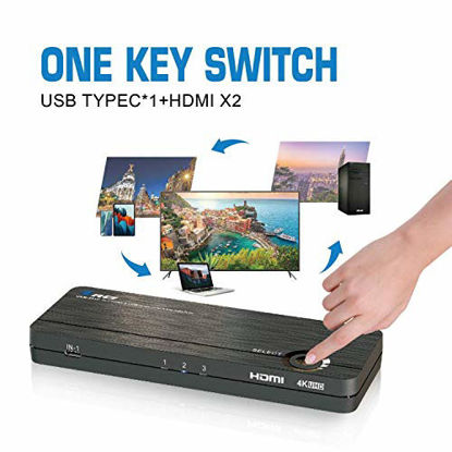 Picture of 4K 3 Port 3x1 HDMI KVM Switch by OREI, Share Multiple Devices, PC, Computers, Phones, Gaming on One Display Monitor, Keyboard Control and USB Peripheral Control - UltraHD HDCP 2.0