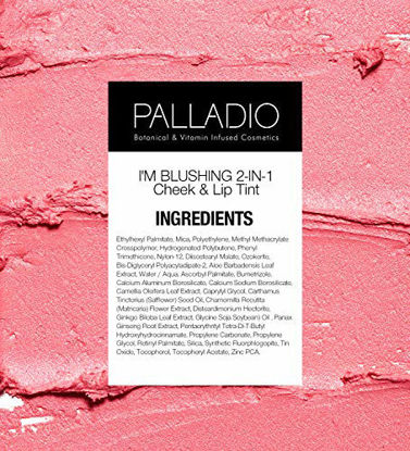 Picture of Palladio I'm Blushing 2-in-1 Cheek and Lip Tint, Buildable Lightweight Cream Blush, Sheer Multi Stick Hydrating formula, All day wear, Easy Application, Shimmery, Blends Perfectly onto Skin, Lovely