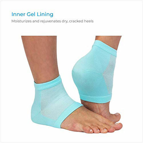 Dr. Frederick's Original Moisturizing Heel Socks for Cracked Heel Treatment  – 2 Pairs – Stop Cracked Heels in Their Tracks - Medpick