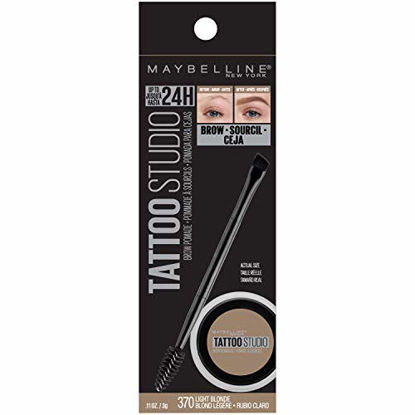Picture of Maybelline New York Tattoostudio Brow Pomade Long Lasting, Buildable, Eyebrow Makeup, Light Blonde, 0.106 Ounce