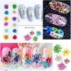 Picture of iFancer 108 Pcs Nail Dried Flowers 48 Colors 3D Nail Art Real Flowers Nature Dry Petals Leaves Decor for Nail Art Design Manicure Decoration