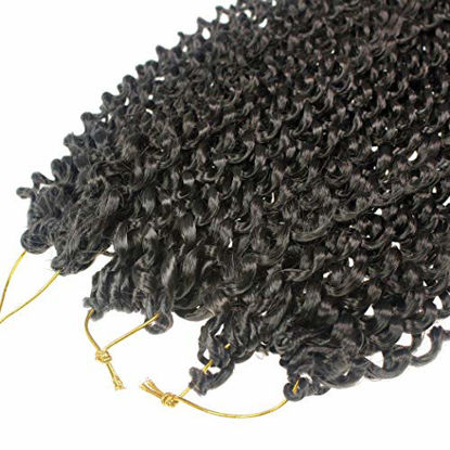 Picture of 7 Packs Passion Twist Hair 18 Inch Water Wave Synthetic Braids for Passion Twist Crochet Braiding Hair Goddess Locs Long Bohemian Locs Hair (22Strands/Pack, 4#)