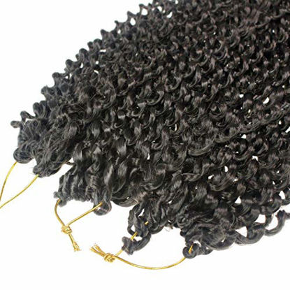 Picture of 7 Packs Passion Twist Hair 18 Inch Water Wave Synthetic Braids for Passion Twist Crochet Braiding Hair Goddess Locs Long Bohemian Locs Hair (22Strands/Pack, 4#)