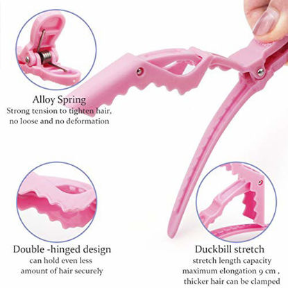Picture of GLAMFIELDS 12 pcs Alligator Hair Clips for Styling Sectioning, Non-slip Grip Clips for Hair Cutting, Durable Women Professional Plastic Salon Hairclip with Wide Teeth & Double-Hinged Design