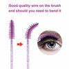 Picture of ChefBee 100PCS Disposable Eyelash Brush, Mascara Wands Makeup Brushes Applicators Kits for Eyelash Extensions and Eyebrow Brush with Container (Crystal Purple)