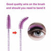 Picture of ChefBee 100PCS Disposable Eyelash Brush, Mascara Wands Makeup Brushes Applicators Kits for Eyelash Extensions and Eyebrow Brush with Container (Crystal Purple)