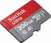 Picture of SanDisk 200GB Ultra microSDXC UHS-I Memory Card with Adapter - 100MB/s, C10, U1, Full HD, A1, Micro SD Card - SDSQUAR-200G-GN6MA
