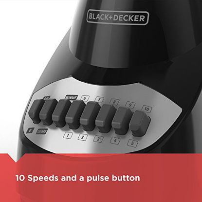 Picture of BLACK+DECKER Countertop Blender with 5-Cup Glass Jar, 10-Speed Settings, Black, BL2010BG