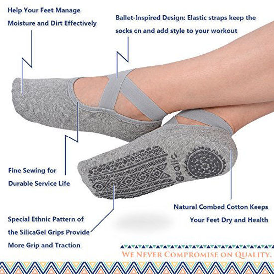 GetUSCart- Ozaiic Yoga Socks for Women Non-Slip Grips & Straps