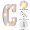 Picture of LED Marquee Letter Lights, 26 Alphabet Light Up Letters Sign Perfect for Night Light Wedding Birthday Party Home Bar Decoration Christmas Lamp(White,C)