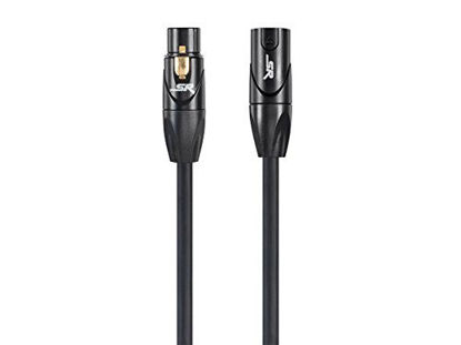 Picture of Monoprice XLR Male to XLR Female Cable [Microphone & Interconnect] - 6 Feet | Gold Plated, 16AWG - Stage Right Series Black