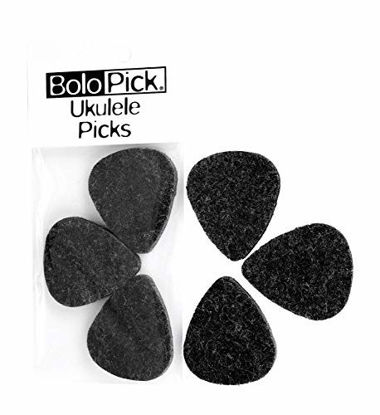black BoloPick Felt Picks for Ukulele 6 Pack 