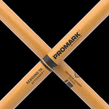 Picture of ProMark ActiveGrip Rebound 7A Drumsticks, Acorn Tip, Clear (R7AAGC)