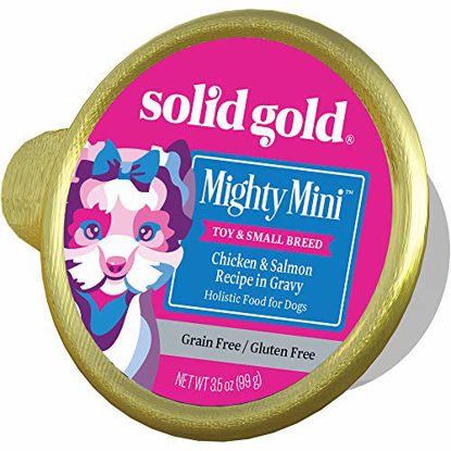 Picture of Solid Gold Mighty Mini Grain And Gluten Free Wet Food With Chicken, Salmon & Vegetables In Gravy - 12Ct/3.5Oz Cup