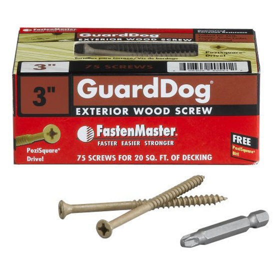Tan 2-Inch 75-Pack FastenMaster FMGD002-75 GuardDog Exterior Wood Screw 