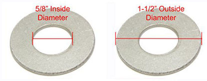 Picture of 5/8" x 1-1/2" OD Stainless Flat Finish Washer (100 Pack), by Bolt Dropper, 18-8 (304) Stainless Steel.