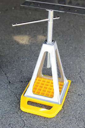 Picture of Camco RV Stabilizing Jack Pads, Helps Prevent Jacks From Sinking, 6.5 Inch x 9 Inch Pad - 4 Pack (44595), Yellow
